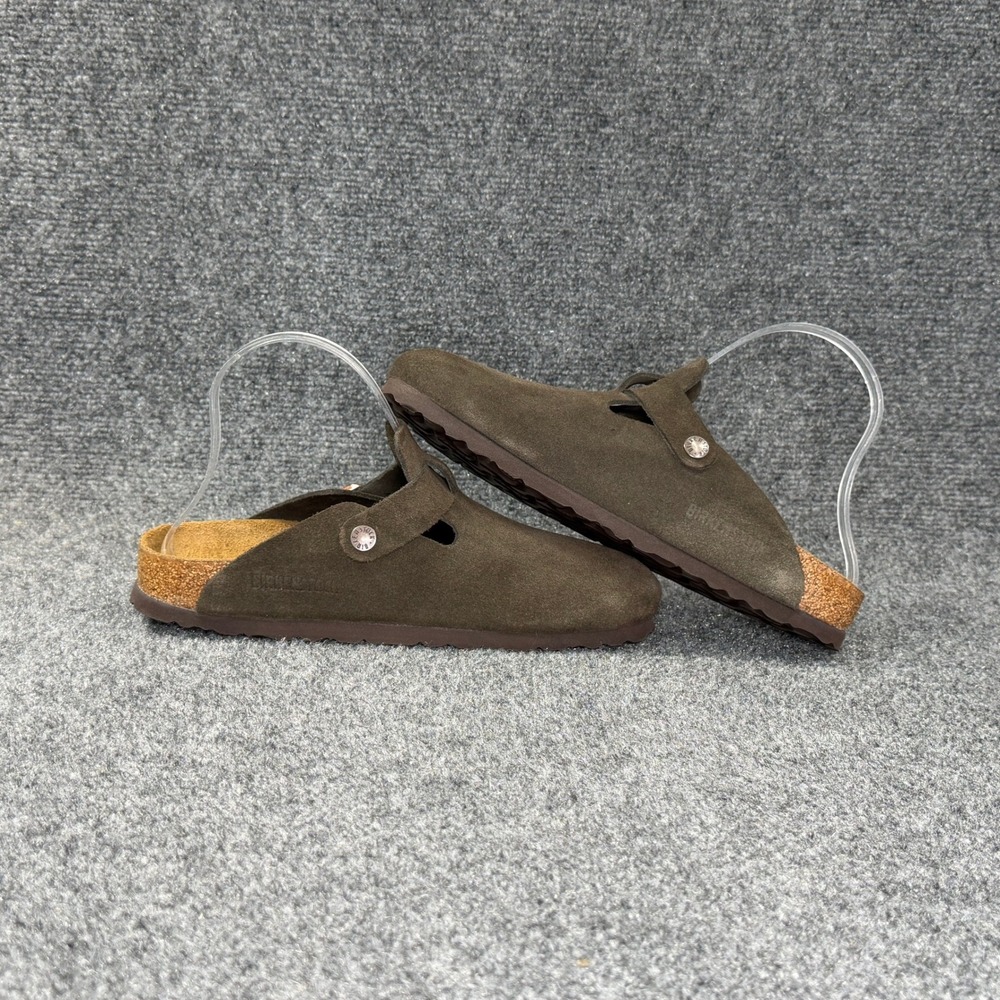 Birkenstock Boston Clogs Women's 7 Brown Suede Soft Footbed Slip On Sandal Shoes - Picture 9 of 14